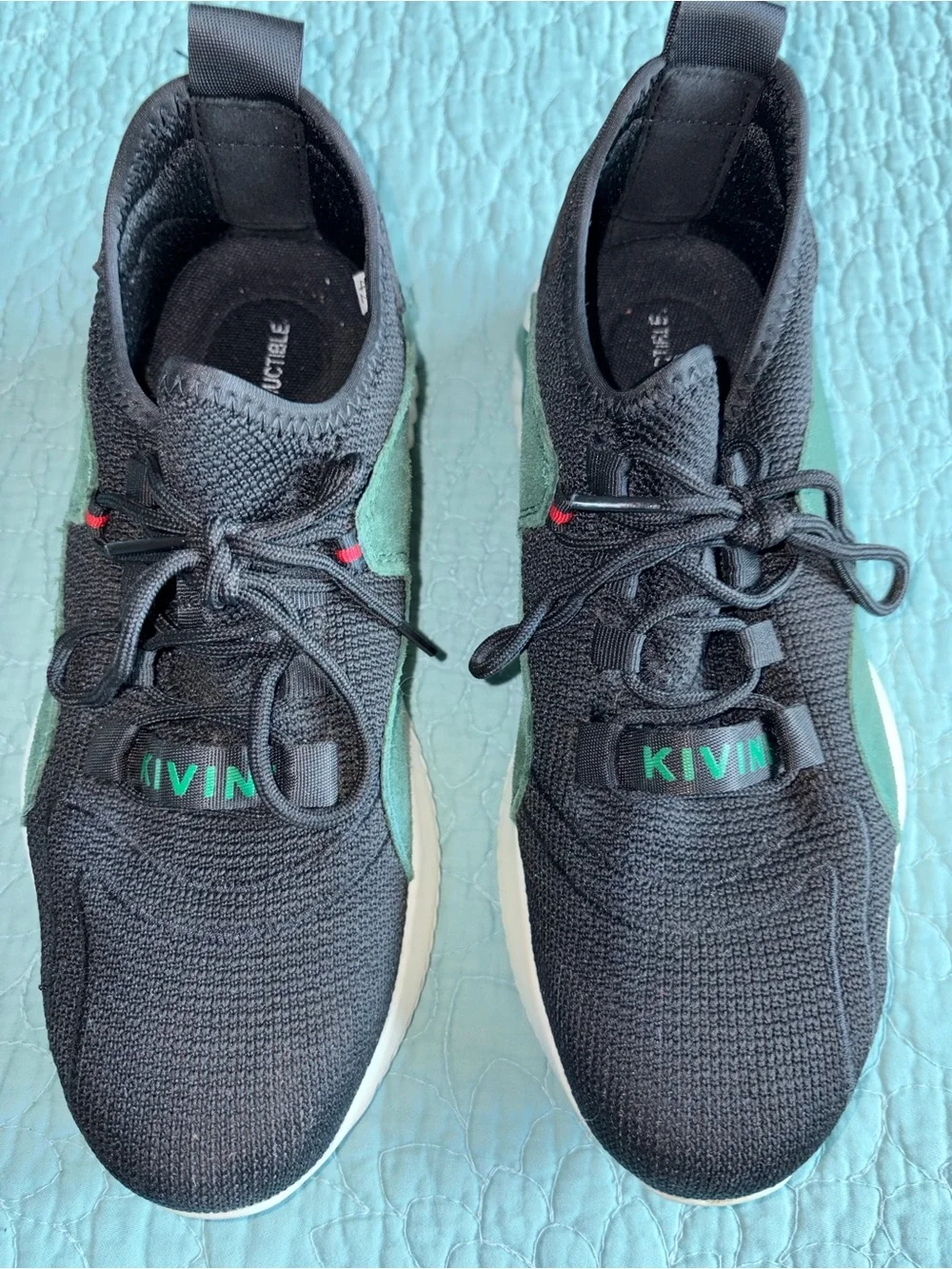 Kivini Jubang Steel Toe Safety Shoes Men's Size 8.5 to 9 black and green suede